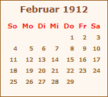 Ereignisse Februar 1912