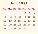 Ereignisse Juni 1921
