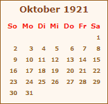 Ereignisse Oktober 1921