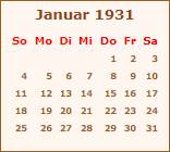 Ereignisse Januar 1931