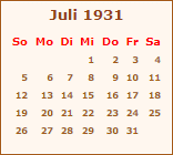Ereignisse Juli 1931