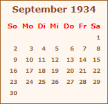 Ereignisse September 1934