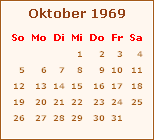 Kalender Oktober 1969