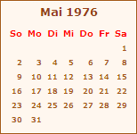 Kalender Mai 1976
