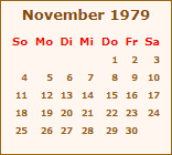 Kalender November 1979