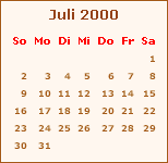 Kalender Juli 2000