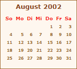Kalender August 2002