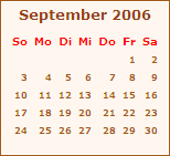 Kalender September 2006