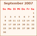 Kalender September 2007