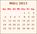 Kalender Mrz 2012