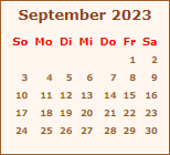 Kalender September 2023