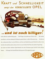 Opel Reklame von 1930