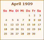 Ereignisse April 1909