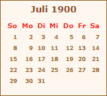 Kalender Juli 1900