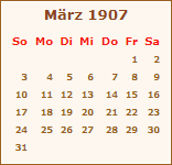 Ereignisse März 1907
