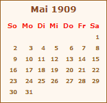 Ereignisse Mai 1909