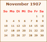 Ereignisse November 1907