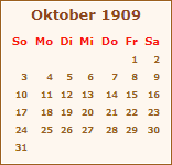 Ereignisse Oktober 1909