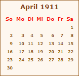 Ereignisse April 1911