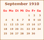 Ereignisse September 1910