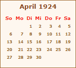 Kalender April 1924