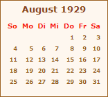 Ereignisse August 1929
