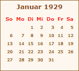 Ereignisse Januar 1929
