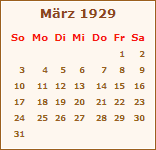 Ereignisse Mrz 1929