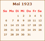 Kalender Mai 1923
