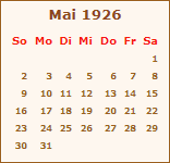 Ereignisse Mai 1926