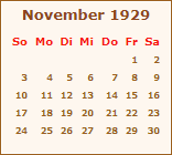 Ereignisse November 1929