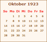 Kalender Oktober 1923