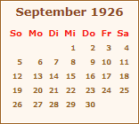 Kalender September 1926