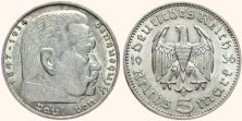 5 Mark deutsches Reich 1935 Hindenburg