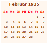 Ereignisse Februar 1935