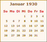 Ereignisse Januar 1930