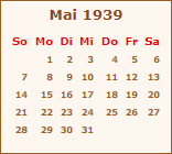 Kalender Mai 1939
