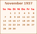 Kalender November 1937