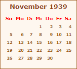 Ereignisse November 1939