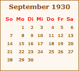 Kalender September 1930