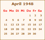 Kalender April 1948
