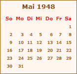 Kalender Mai 1948