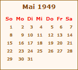 Kalender Mai 1949