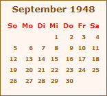 Kalender September 1948