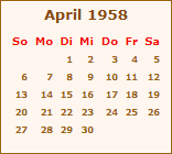 Ereignisse April 1958