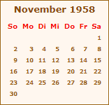Ereignisse November 1958