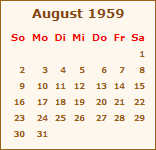 Ereignisse August 1959