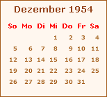 Kalender Dezember 1954