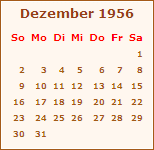 Kalender Dezember 1956