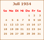 Ereignisse Juli 1954